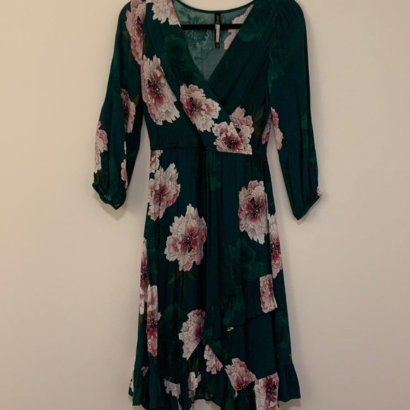 Anthropologie Green Floral Dress - Picture 3 of 6